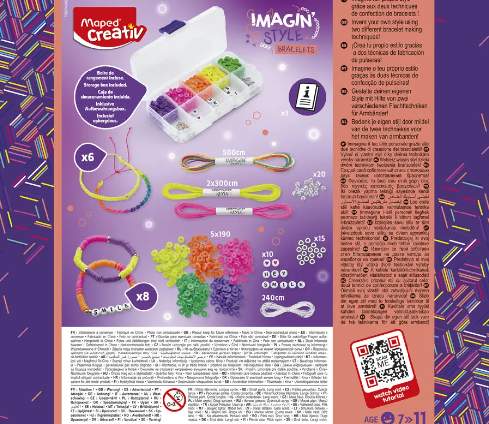 Askartelusetti rannekorut neon Maped