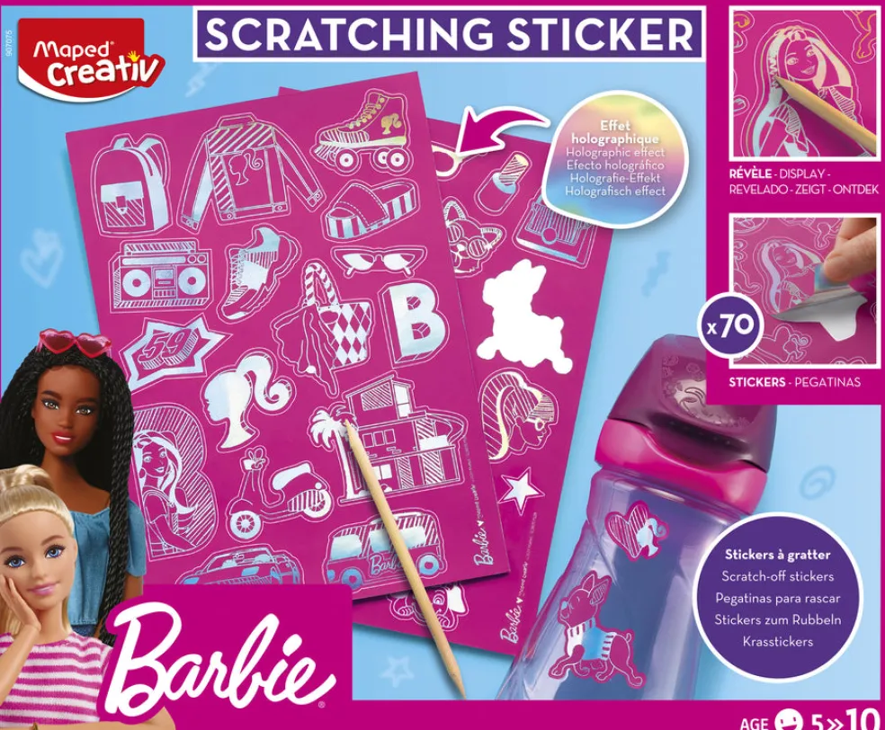 Askartelusettti raaputustarrat Barbie Maped