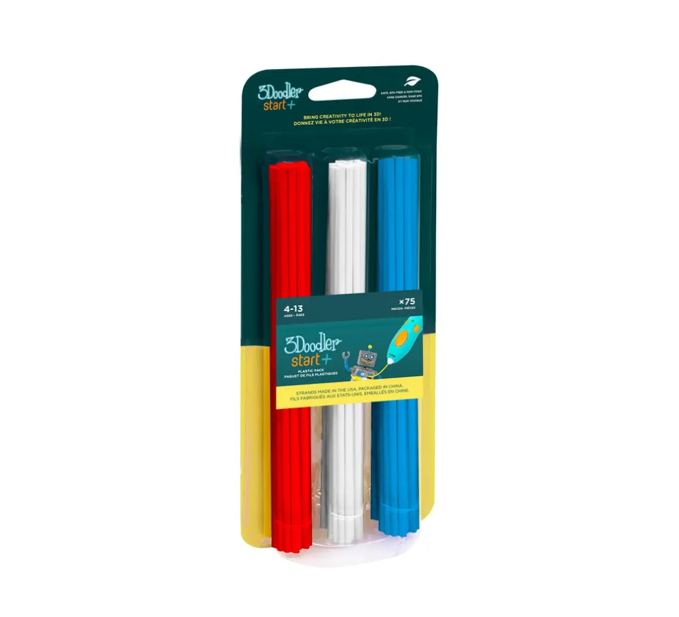 3D filamentti 75kpl 3Doodler Start+ Punainen/Valkoinen/Sininen