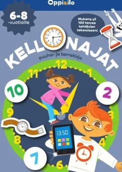 Kellonajat puuha- ja tarrakirja 6-8 v