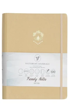 Kierremuistikirja Victorias Journals 16x22cm/192s pistesivut, beige