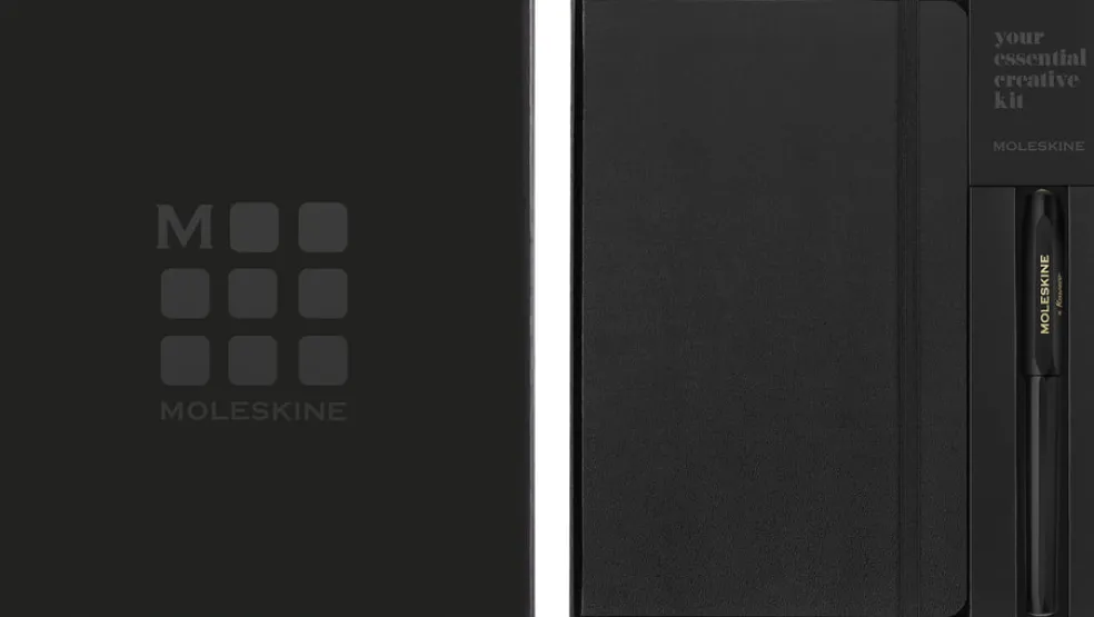 Lahjapakkaus muistikirja Moleskine ja kuulakärkikynä Kaweco