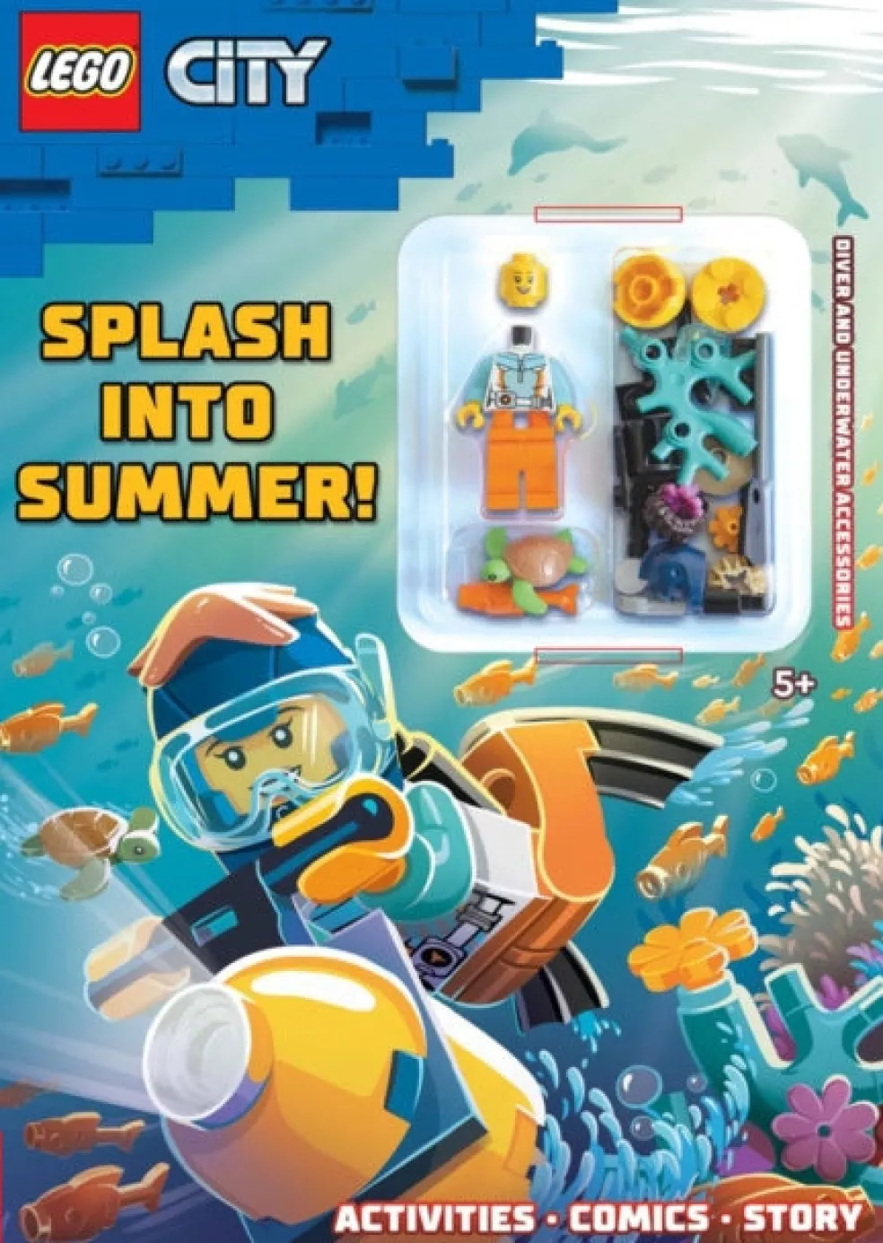 LEGO® City: Splash into Summer Activity Book (with diver LEGO minifigure and underwater accessories)