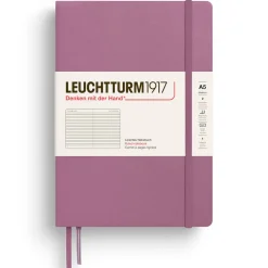 Muistikirja A5 Leuchtturm1917 Hard Dusty Rose ruled, kovakantinen viivallinen