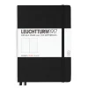 Muistikirja A5/251 sivua Leuchtturm1917 Plain Hard Black, tyhjät sivut