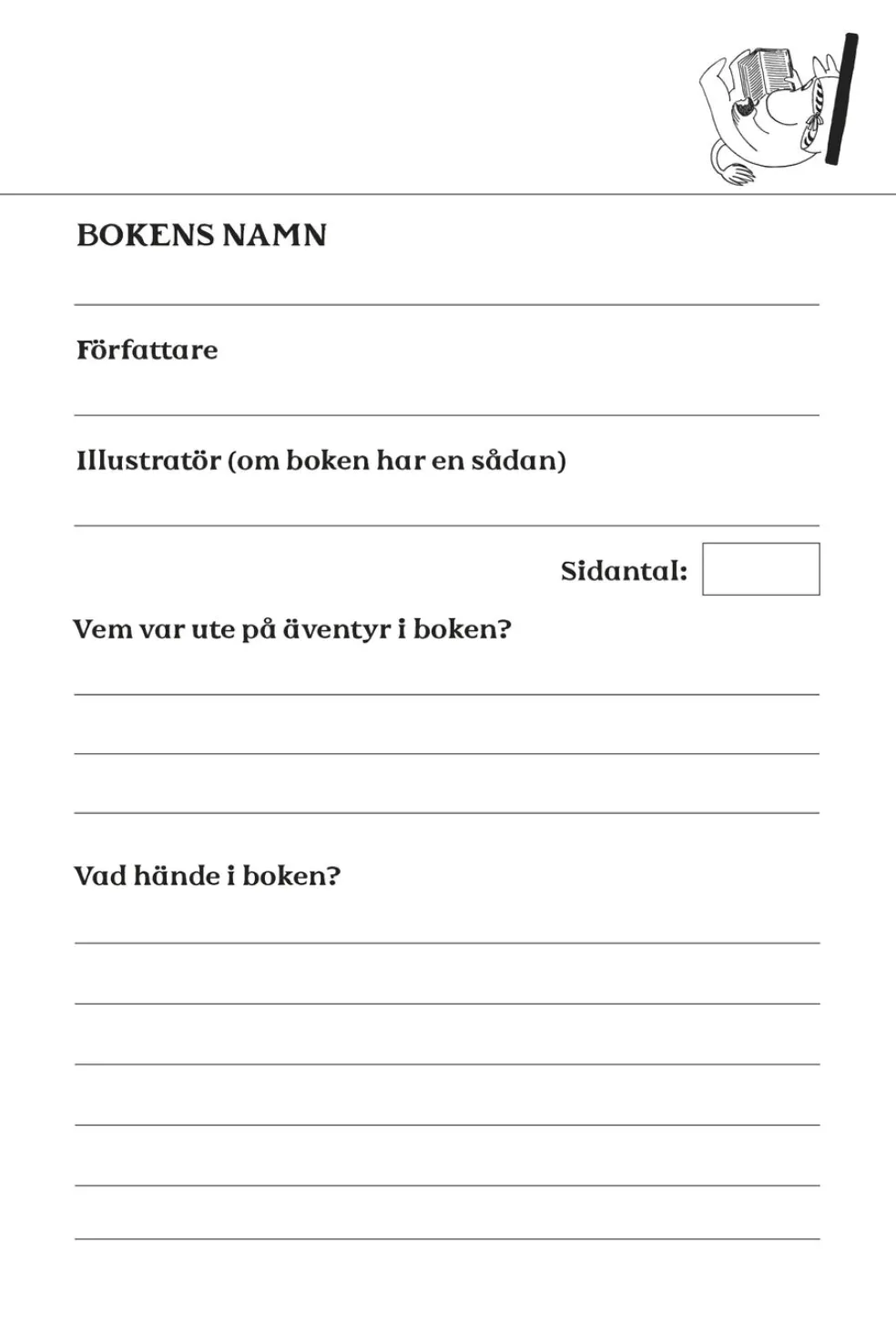 Mumin Läsdagbok - för barn