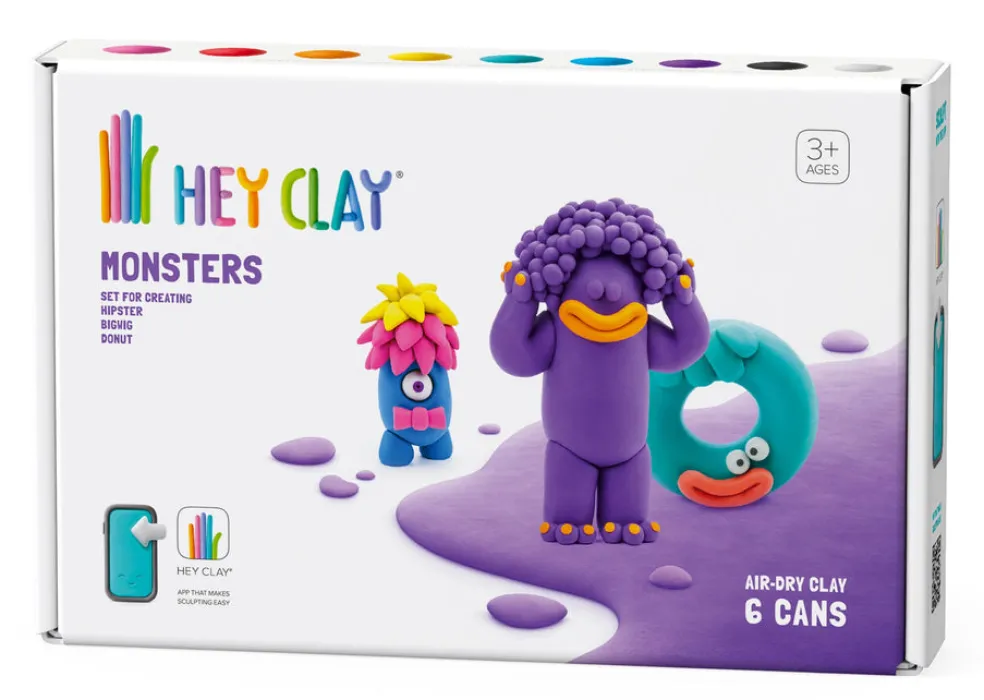 Muovailuvahasetti Monsters Hipster Hey Clay