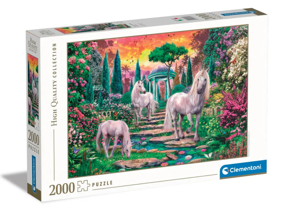 Palapeli 2000 palaa Classical Garden Unicorns