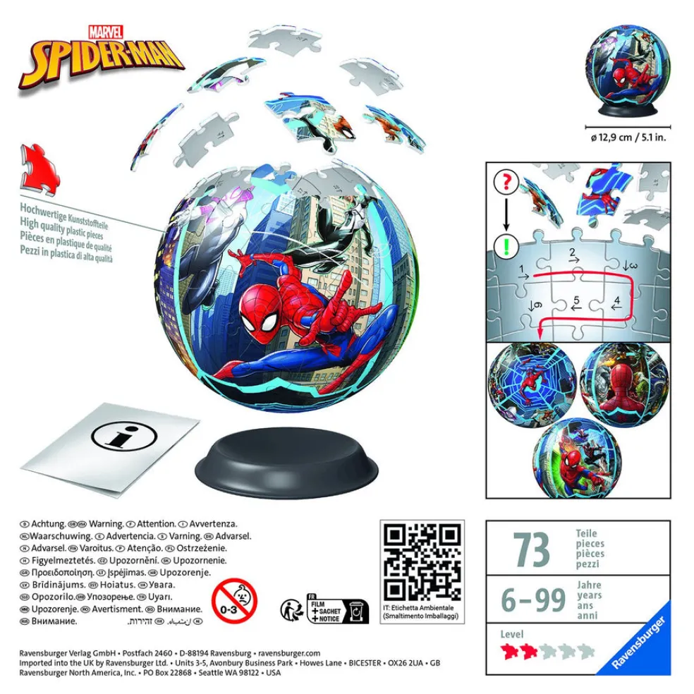 Palapeli 72 palaa 3D Spider-Man