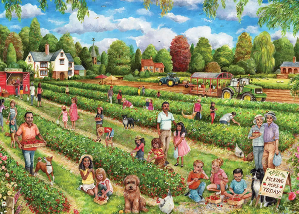 Palapeli 1000 palaa Strawberry picking
