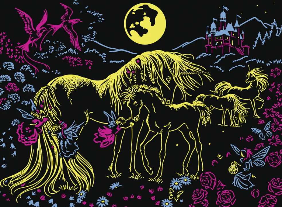 Palapeli 100 palaa Unicorns in the Moonlight