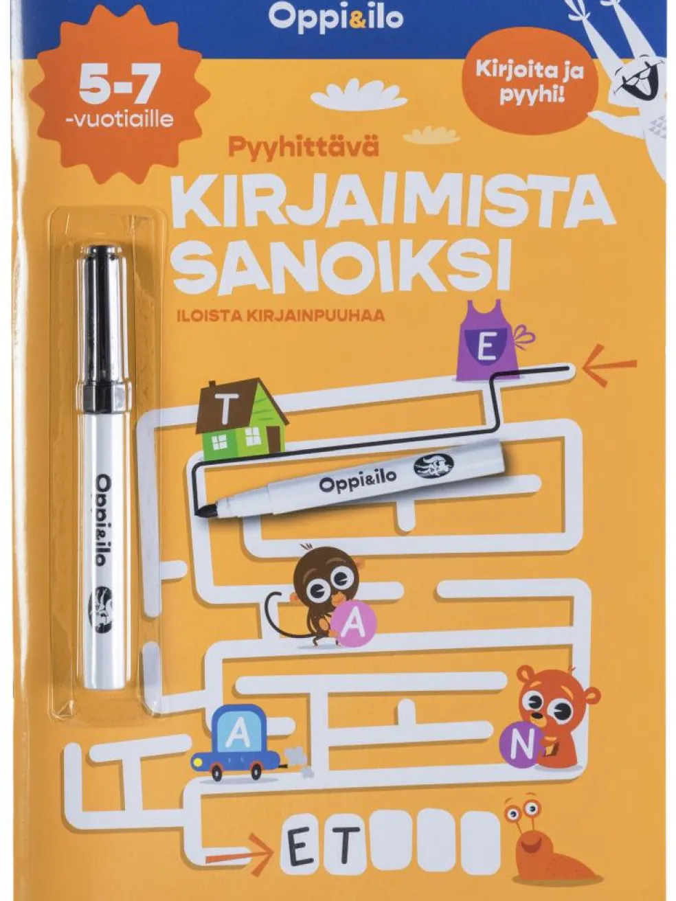 Pyyhittävä Kirjaimista sanoiksi 5-7 v