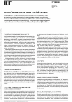 RT 103545, Esteettömyyskoordinoinnin tehtäväluettelo