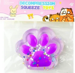 Squishy - puristeltavat kissantassut glitter 9cm