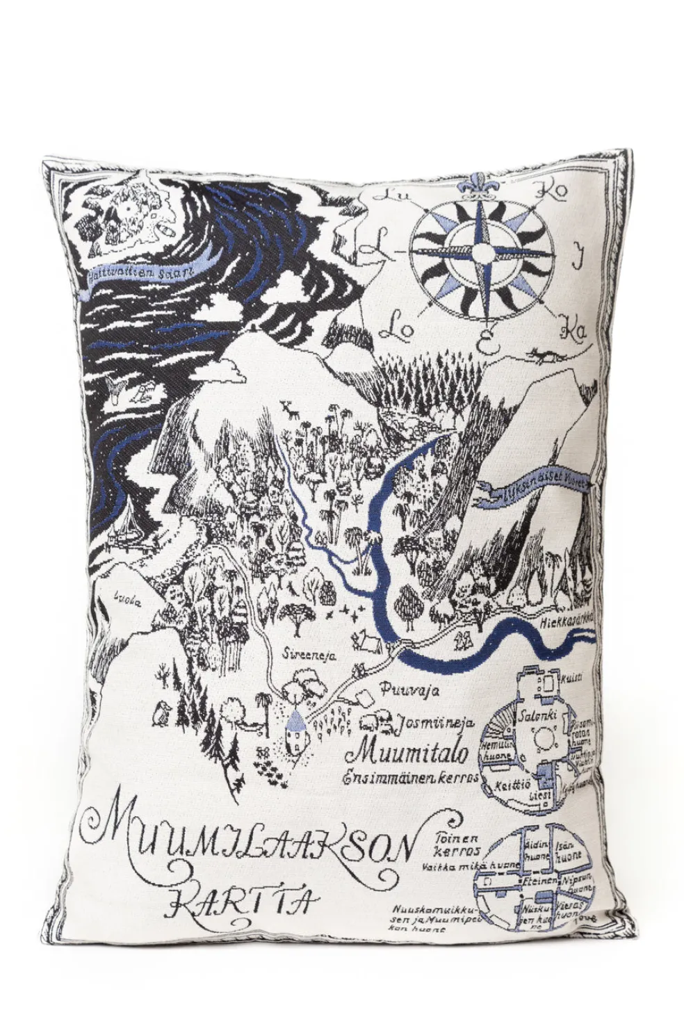 Tyynynpäällinen Muumilaakson kartta, 34 x 47 cm