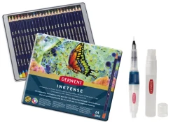 Värikynä 24 väriä Derwent Inktense + minisuihkepullo ja säiliösivellin